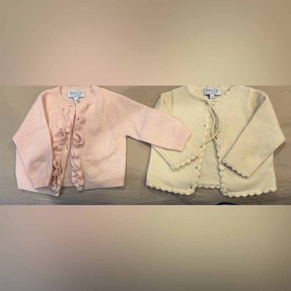 TWO CZ Baby by Caroline Zapf: 100% Cashmere Cardigan Sweaters SZ: 6-12 Months
